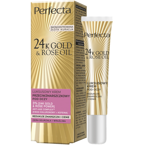Perfecta 24K Gold&Rose Oil Luksusowy krem przeciwzmarszczkowy pod oczy